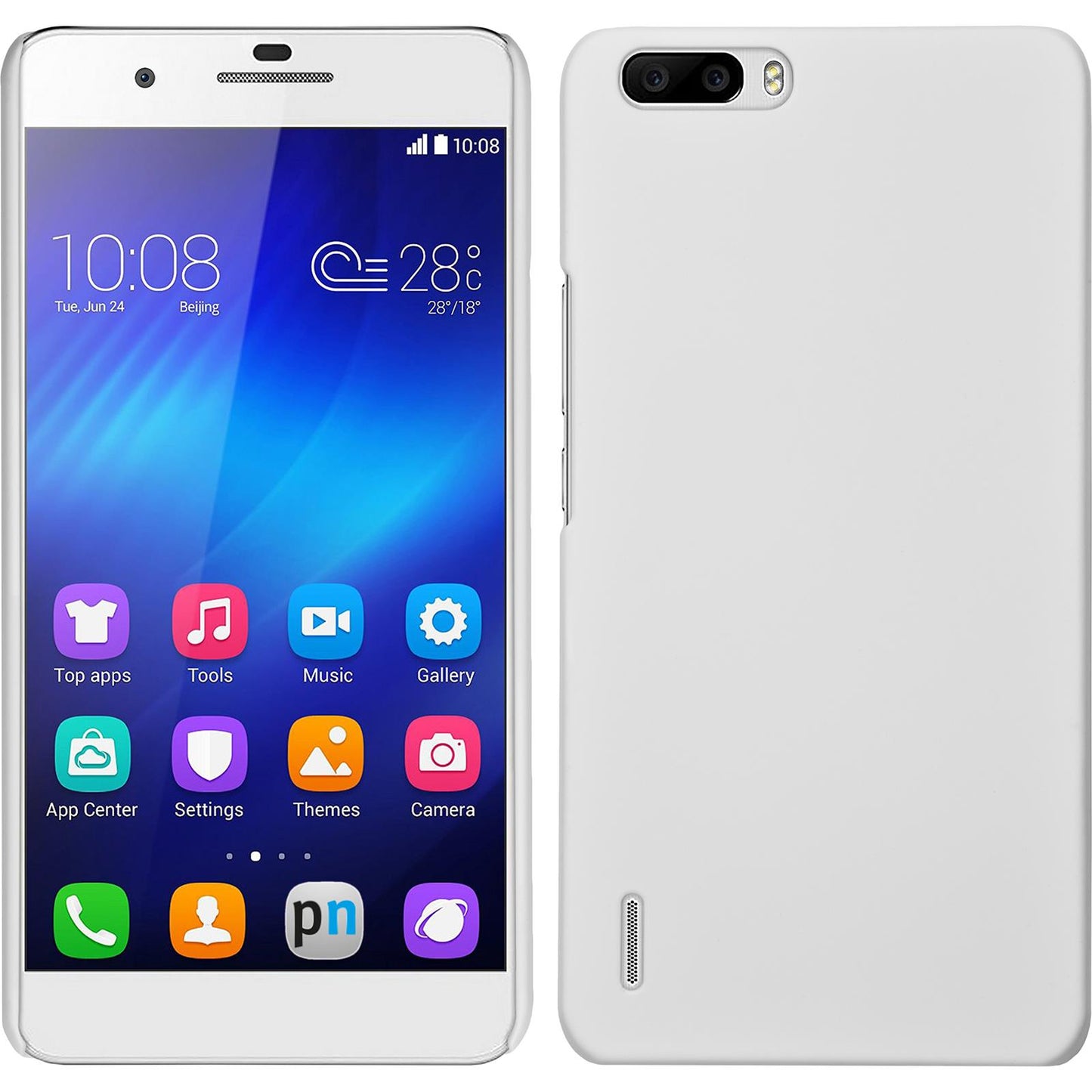 Hardcase für Huawei Honor 6 Plus gummiert weifl