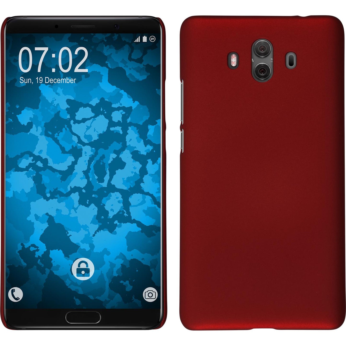 Hardcase für Huawei Mate 10 gummiert rot