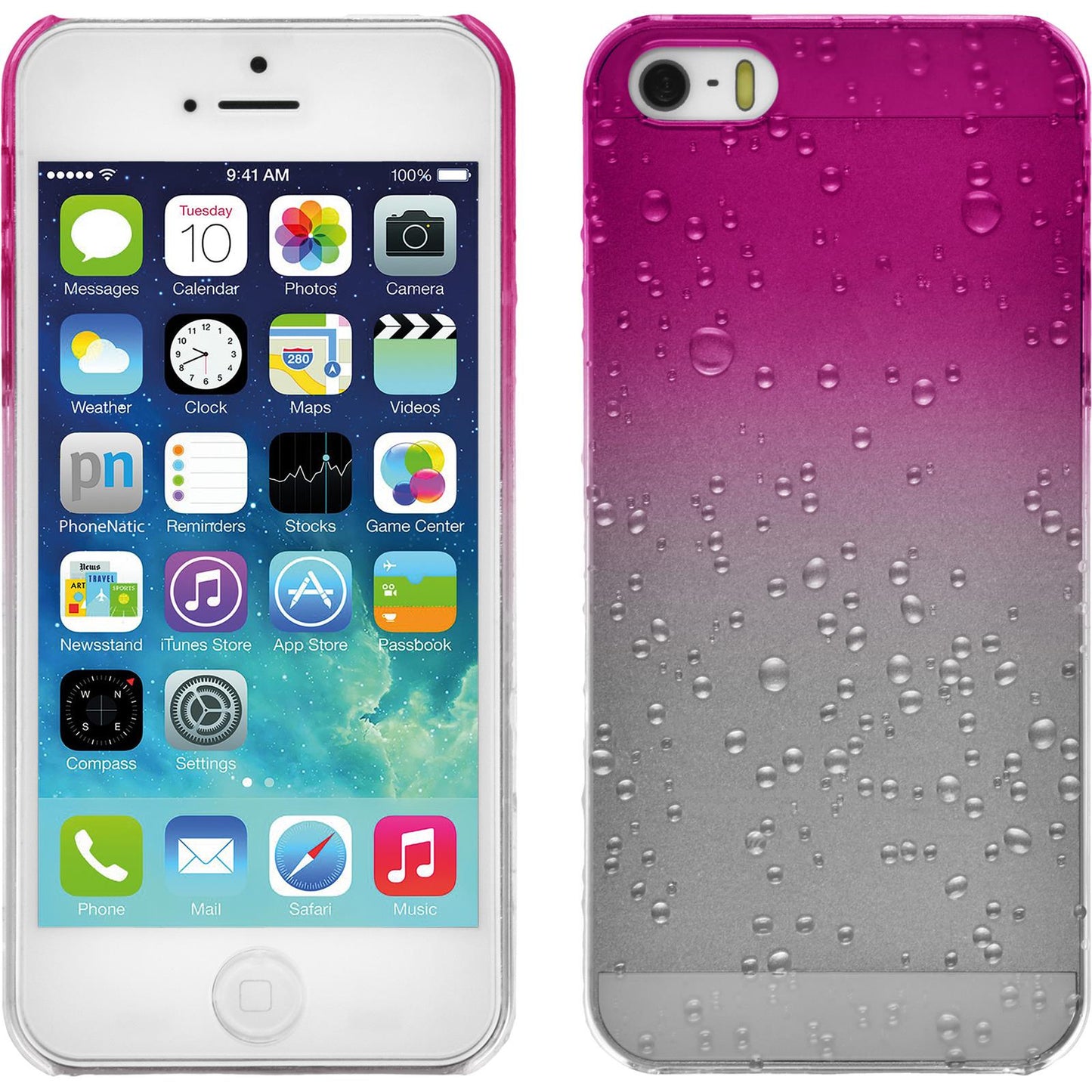 Hardcase für Apple iPhone 5 / 5s / SE Waterdrops pink