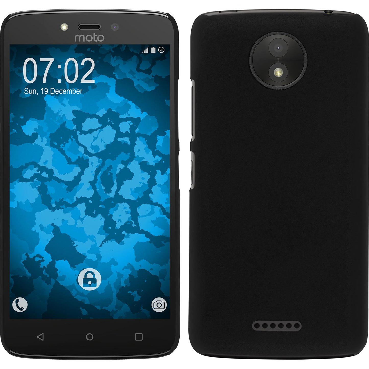 Hardcase für Lenovo Moto C Plus gummiert schwarz