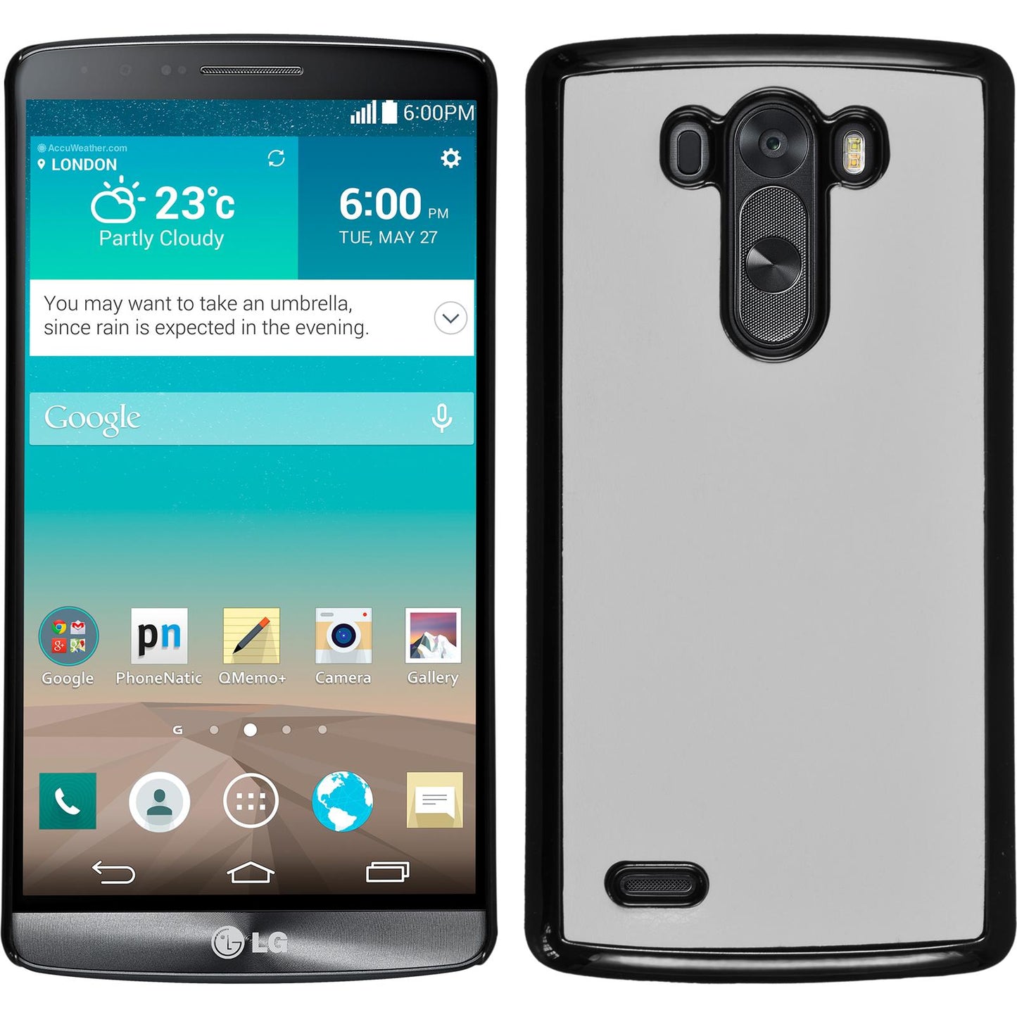 Hardcase für LG G3 Lederoptik weiß