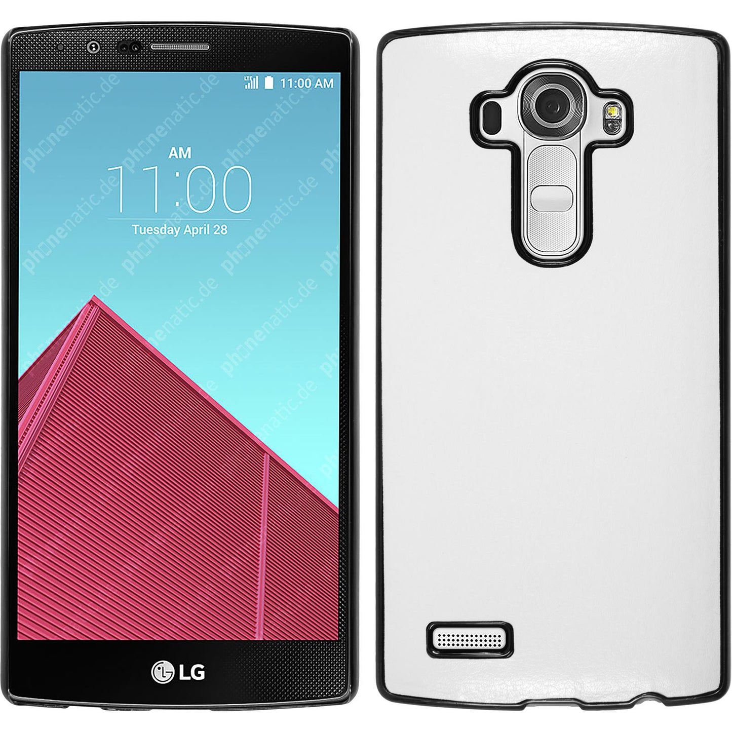 Hardcase für LG G4 Lederoptik weifl