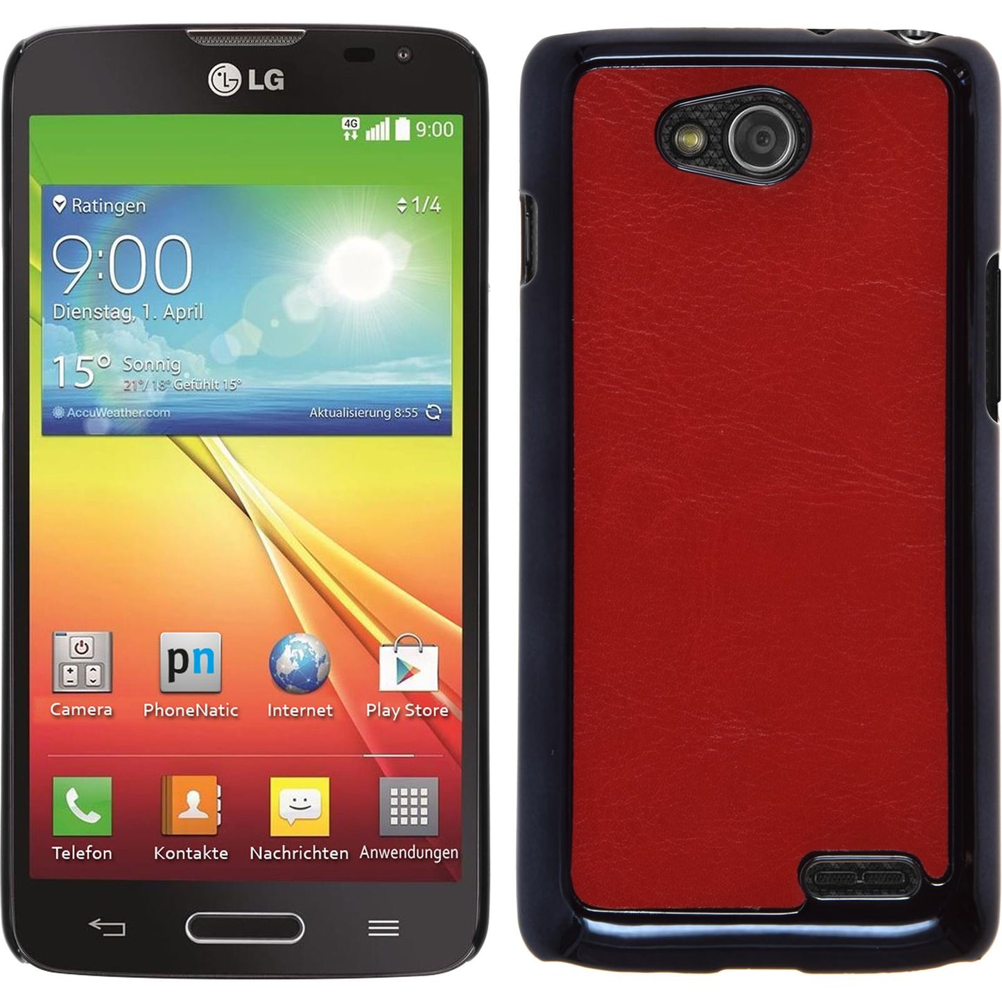 Hardcase für LG L90 Lederoptik rot