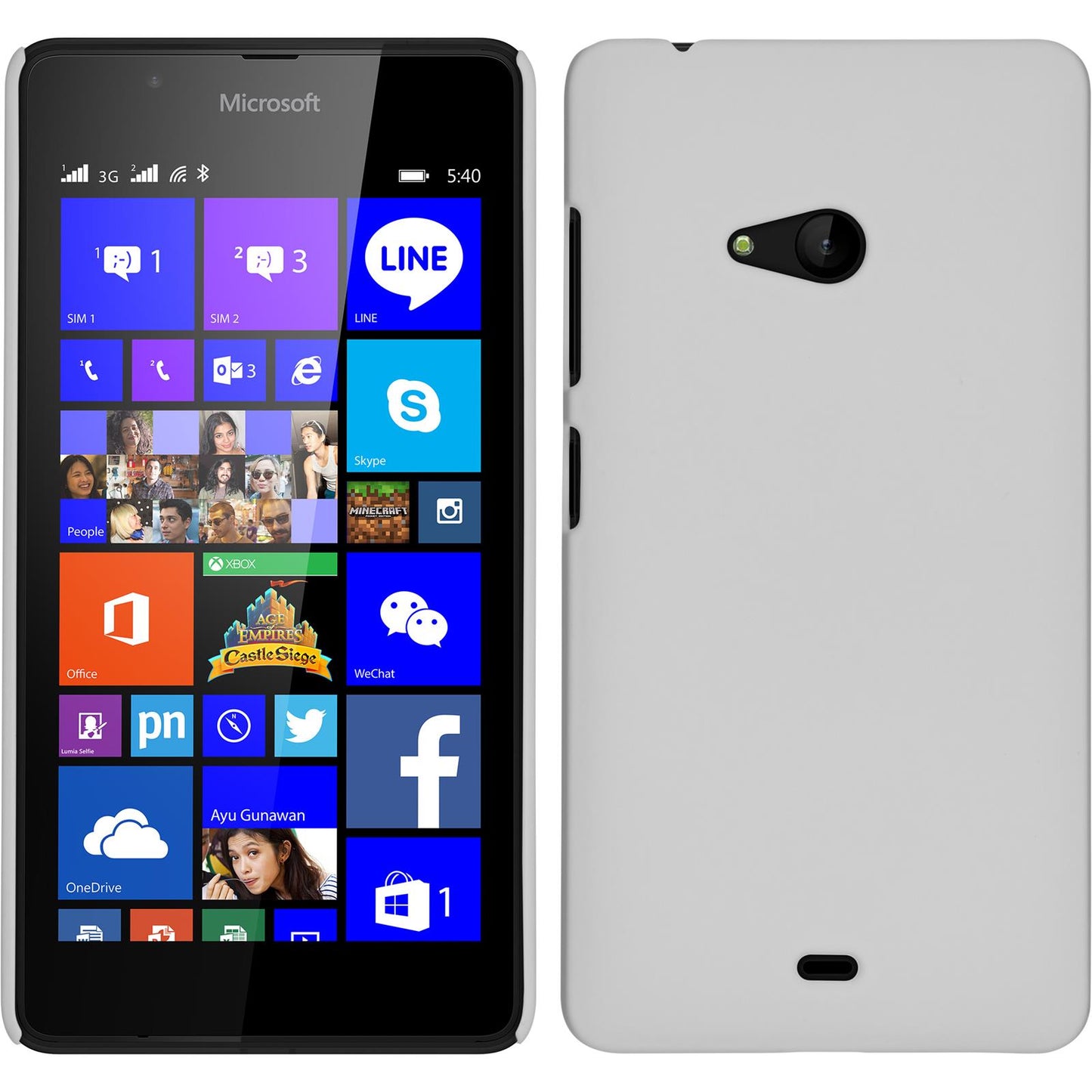 Hardcase für Microsoft Lumia 540 Dual gummiert weifl