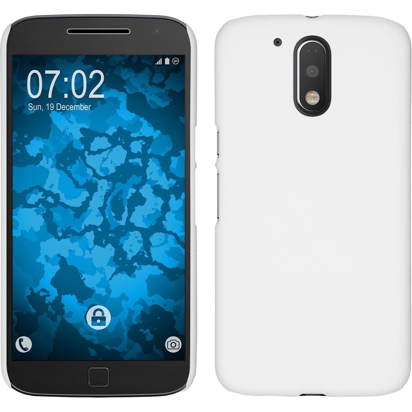 Hardcase für Motorola Moto G4 Plus gummiert weifl