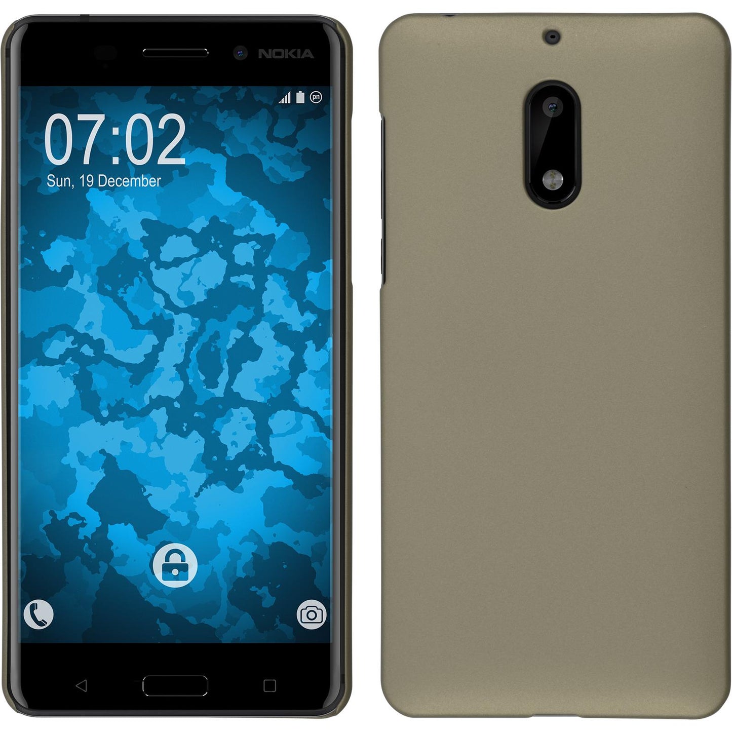 Hardcase für Nokia 6 gummiert gold