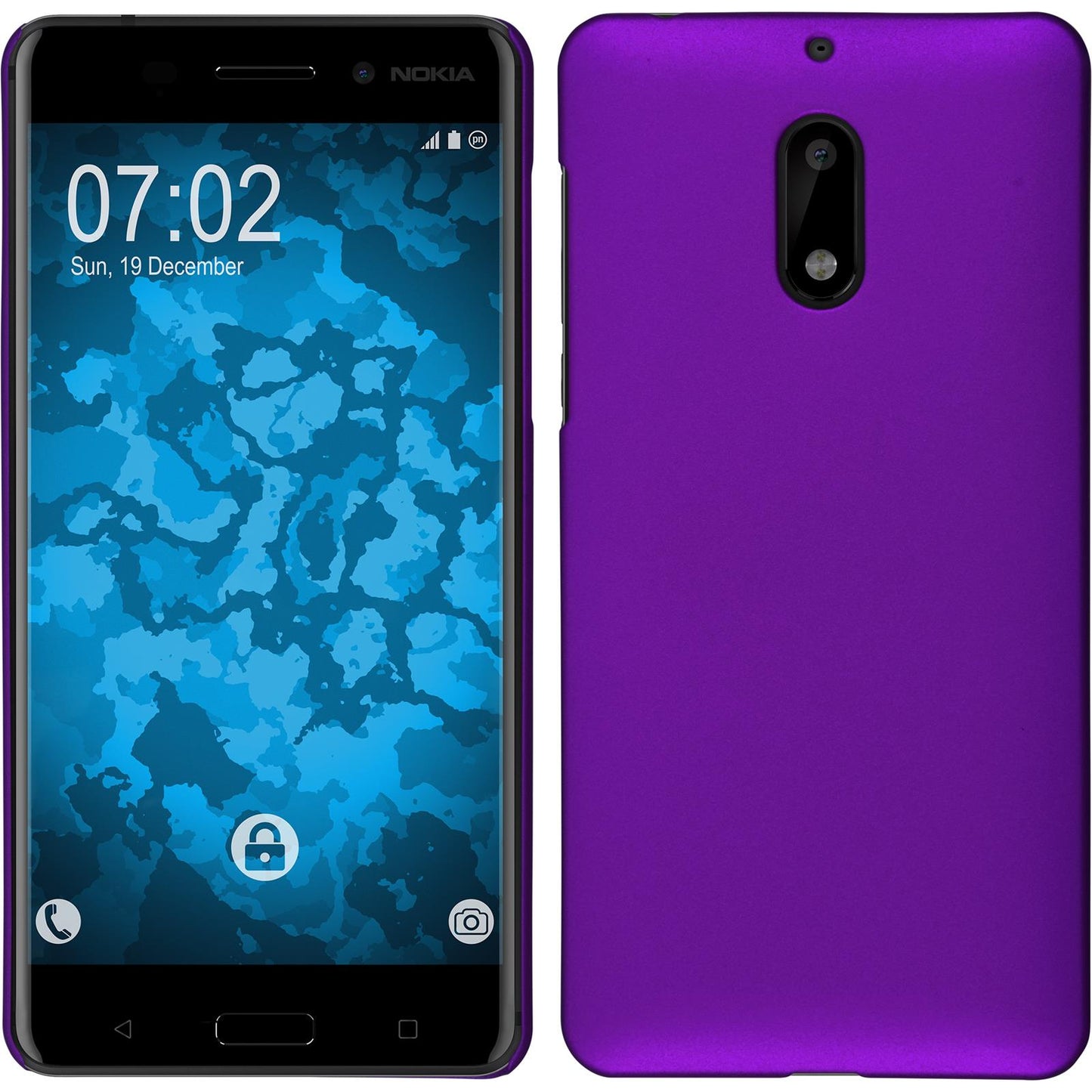 Hardcase für Nokia 6 gummiert lila