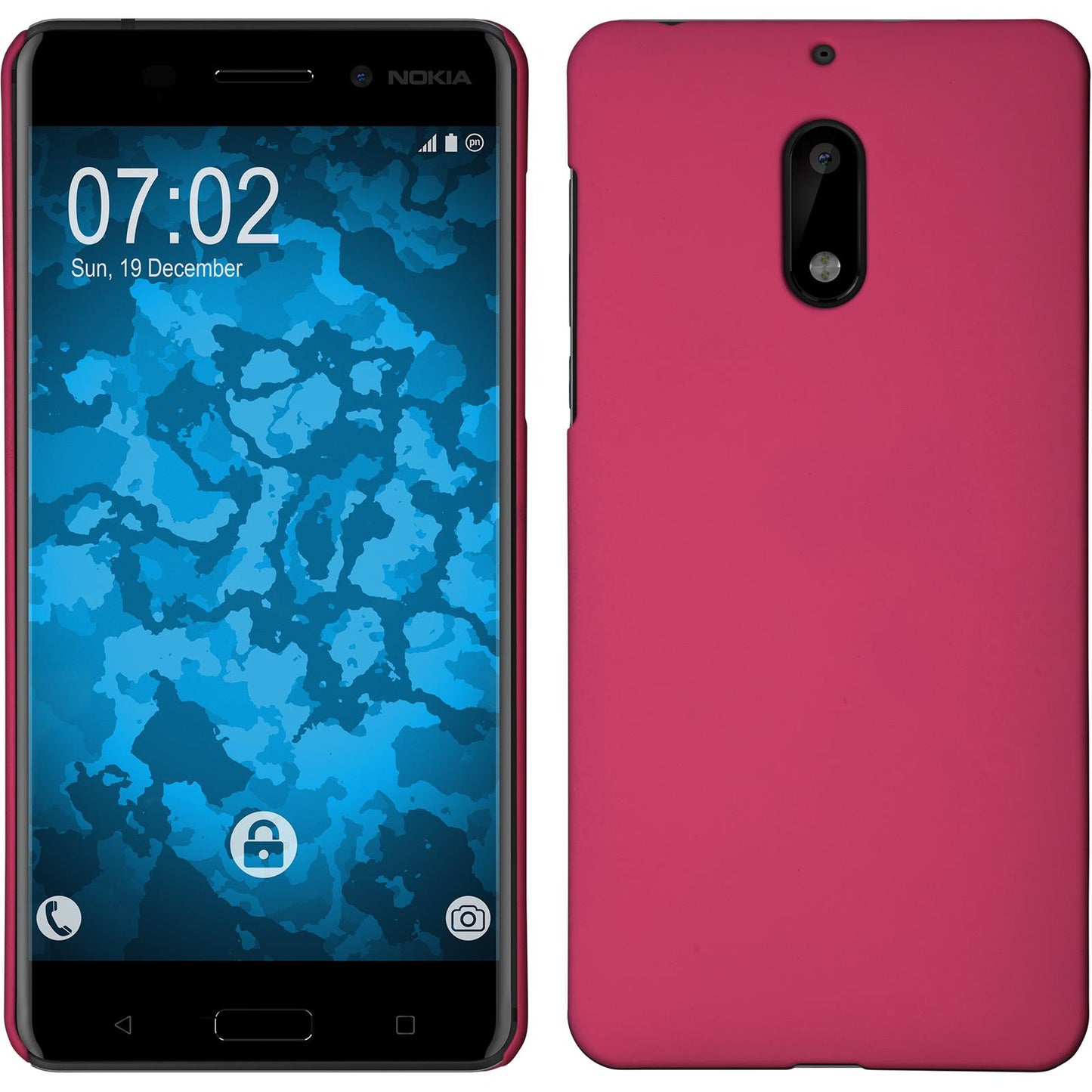 Hardcase für Nokia 6 gummiert pink