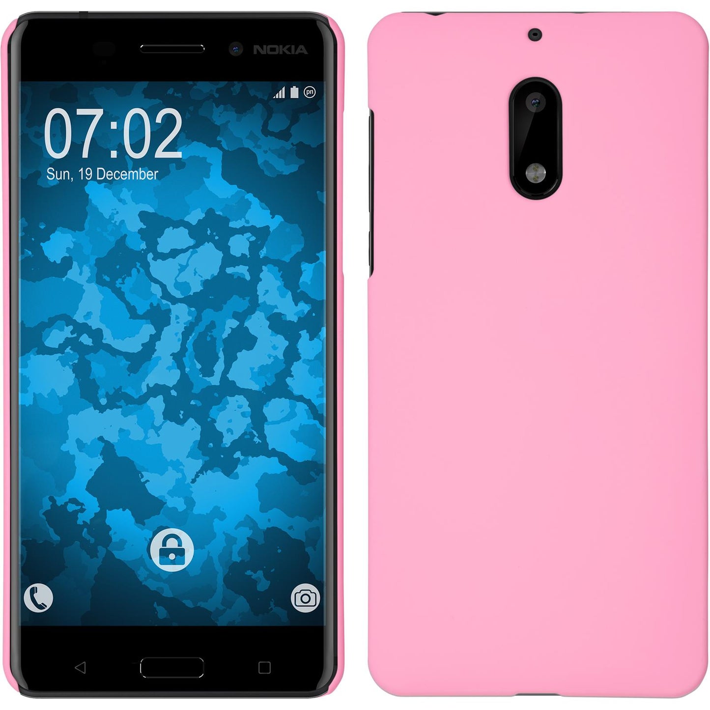 Hardcase für Nokia 6 gummiert rosa