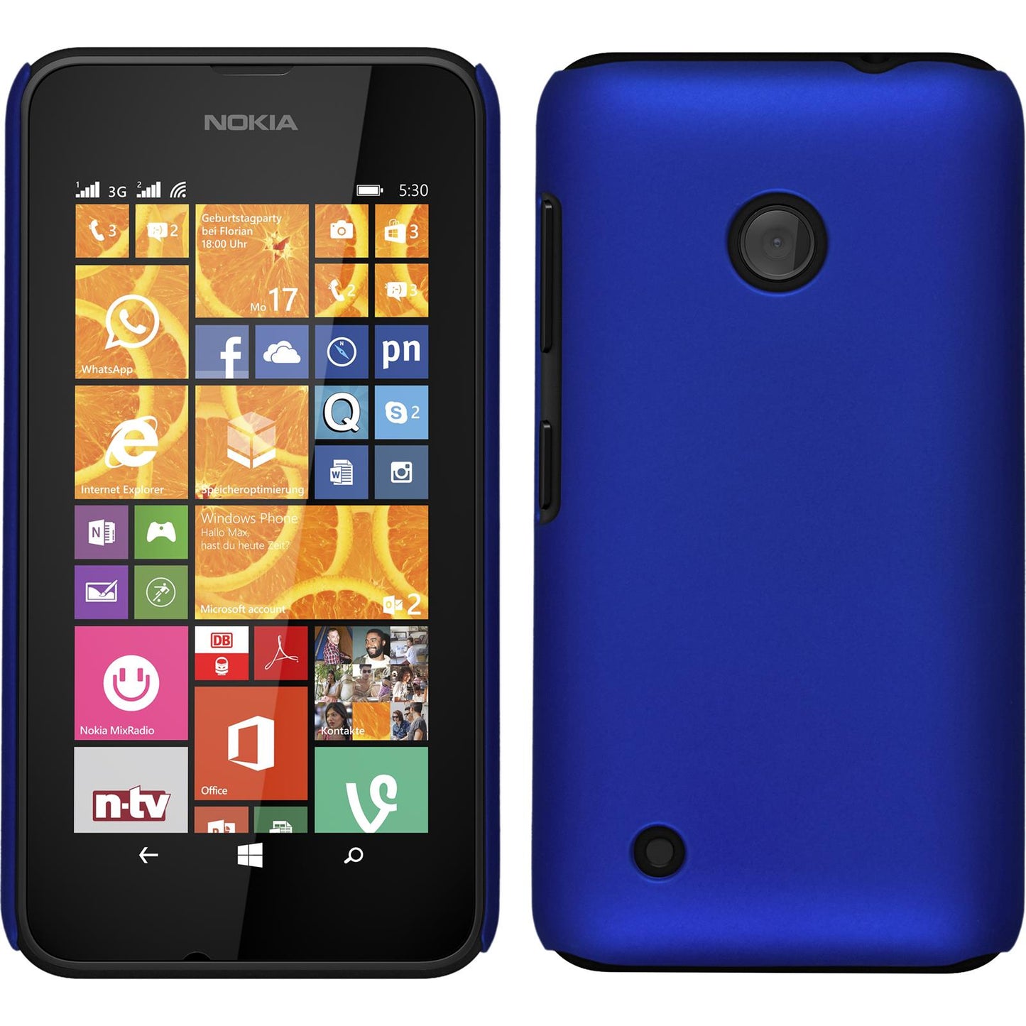 Hardcase für Nokia Lumia 530 gummiert blau