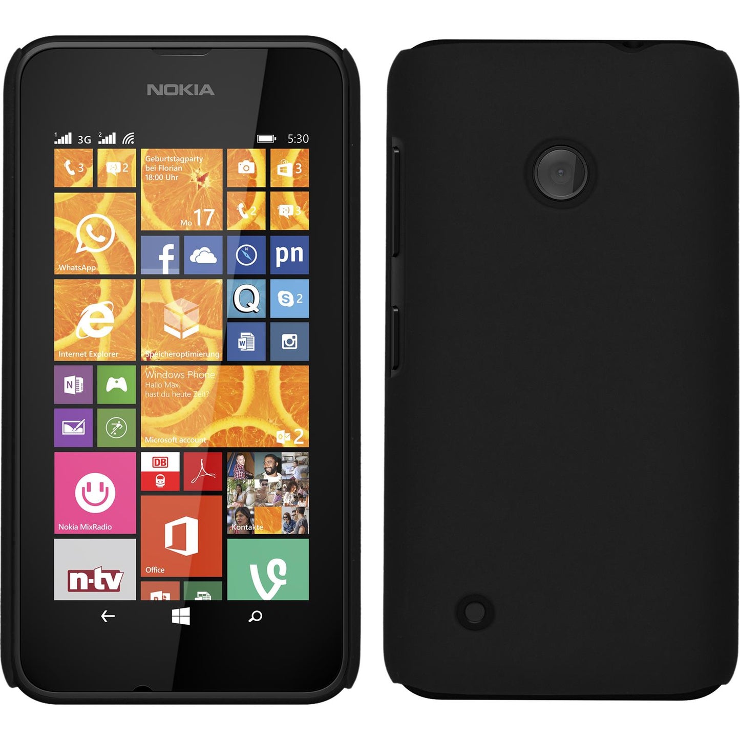 Hardcase für Nokia Lumia 530 gummiert schwarz