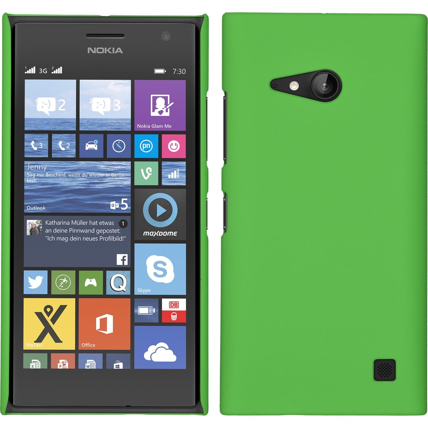 Hardcase für Nokia Lumia 730 gummiert grün