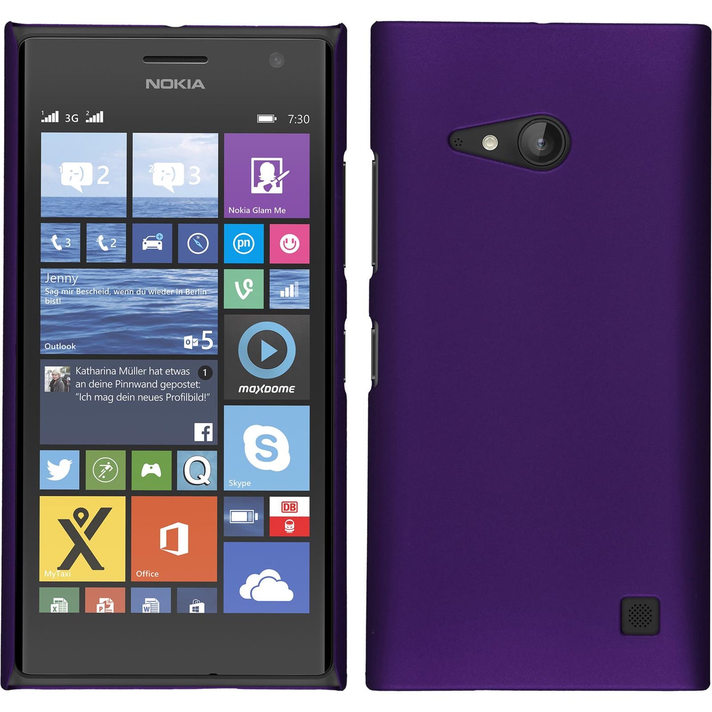 Hardcase für Nokia Lumia 730 gummiert lila