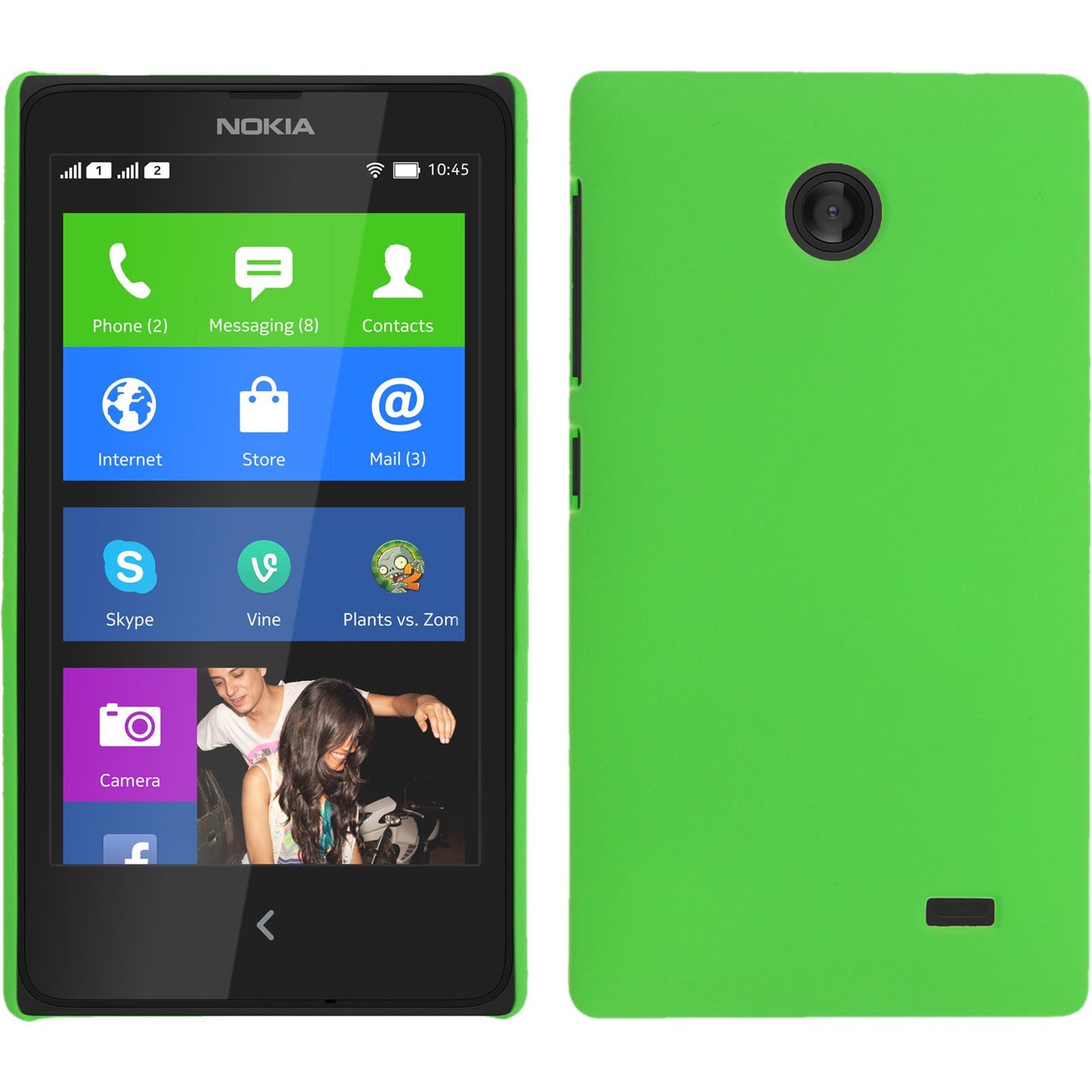 Hardcase für Nokia X / X+ gummiert grün