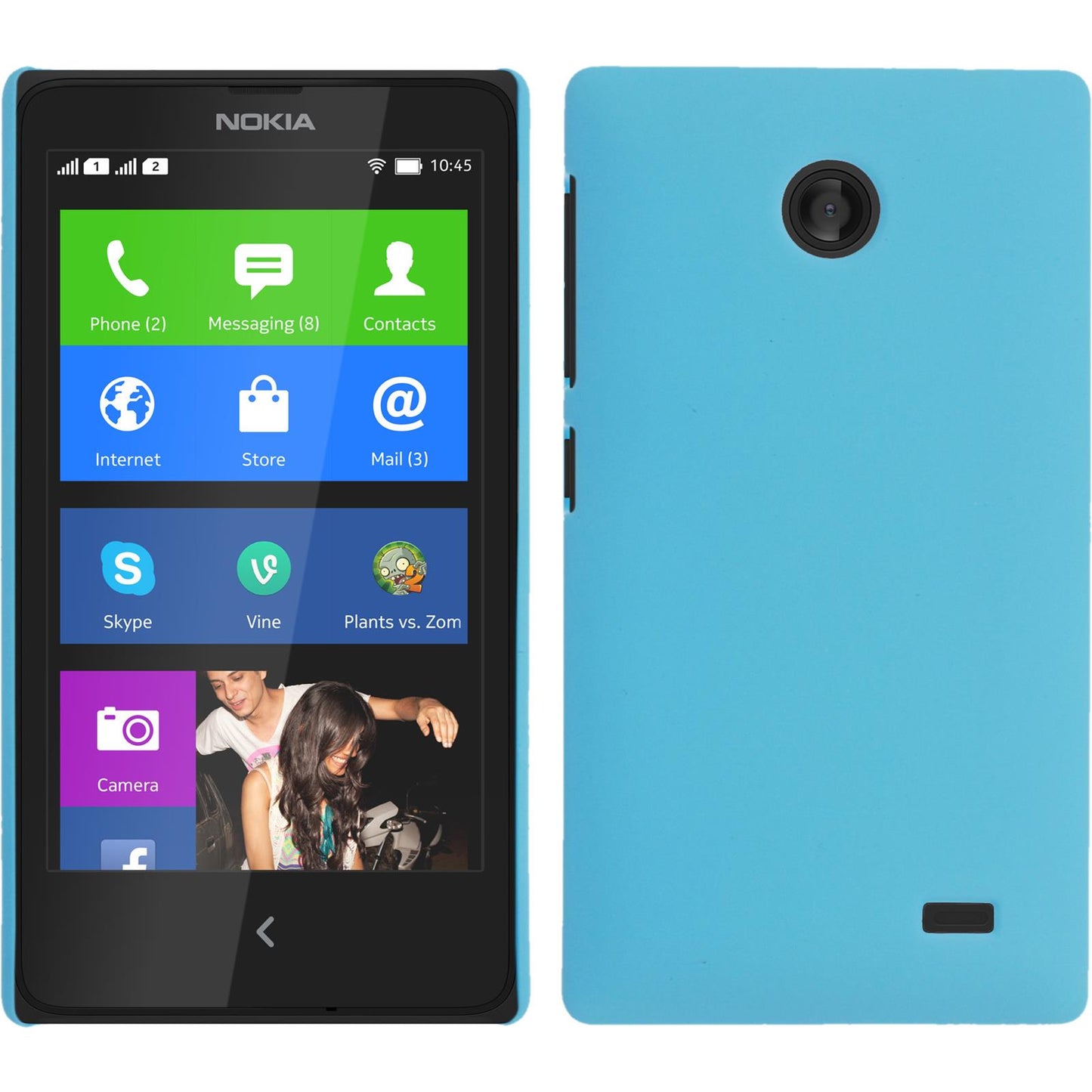 Hardcase für Nokia X / X+ gummiert hellblau