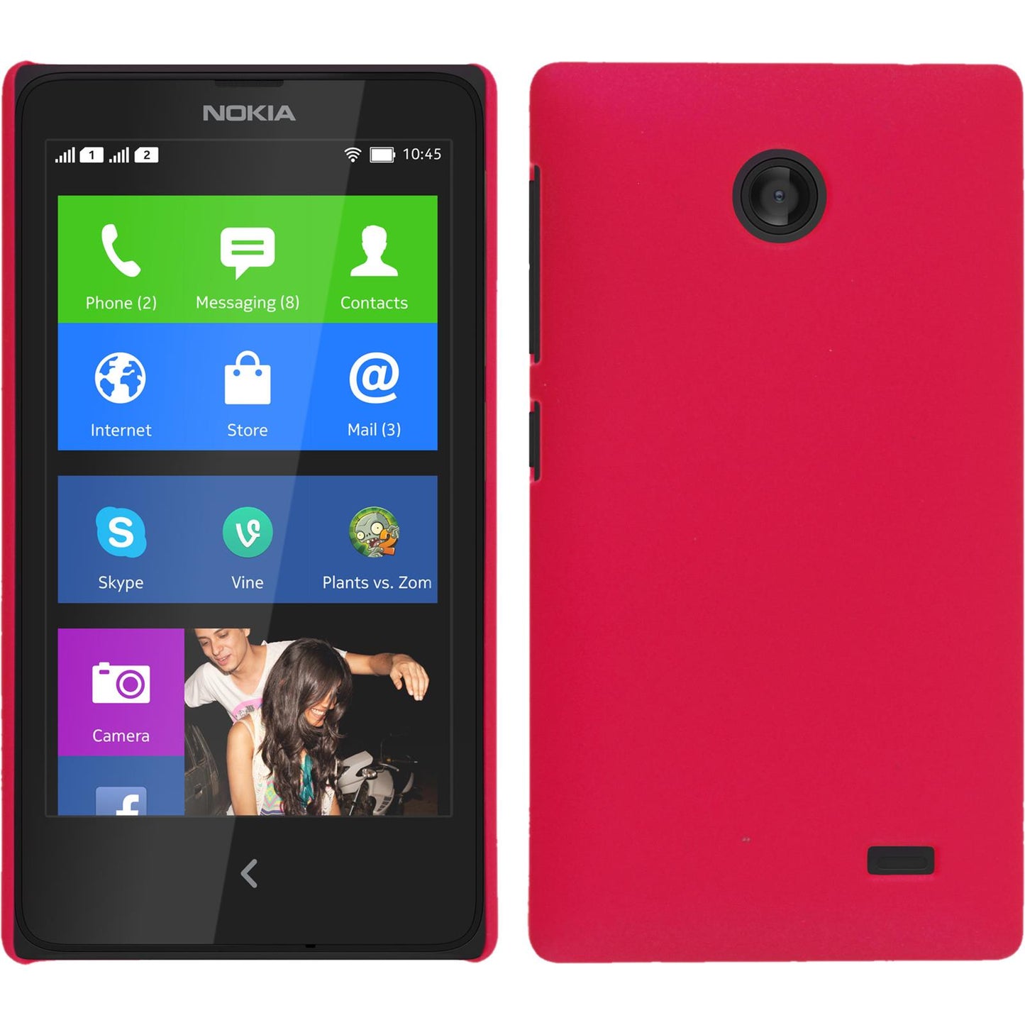 Hardcase für Nokia X / X+ gummiert pink