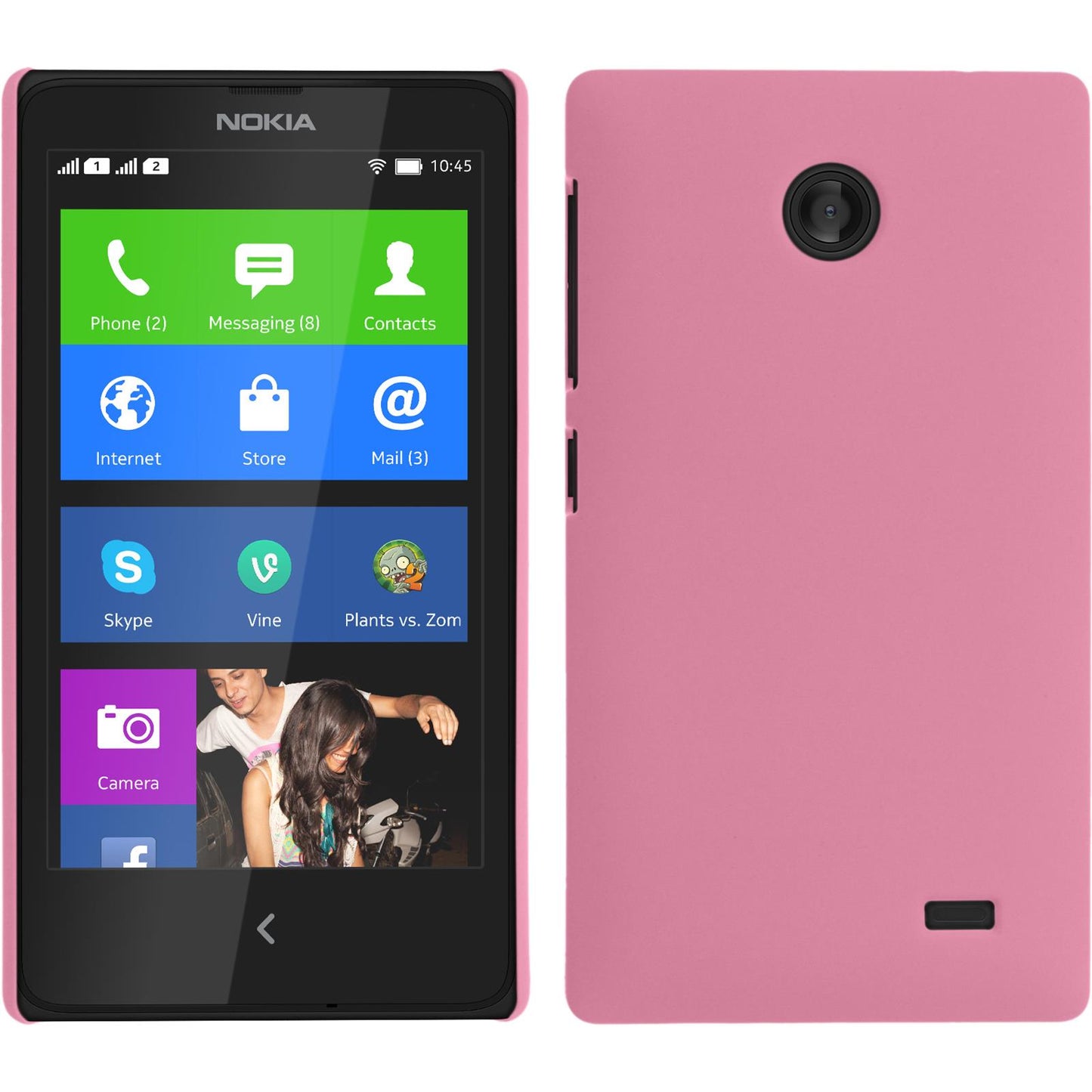 Hardcase für Nokia X / X+ gummiert rosa