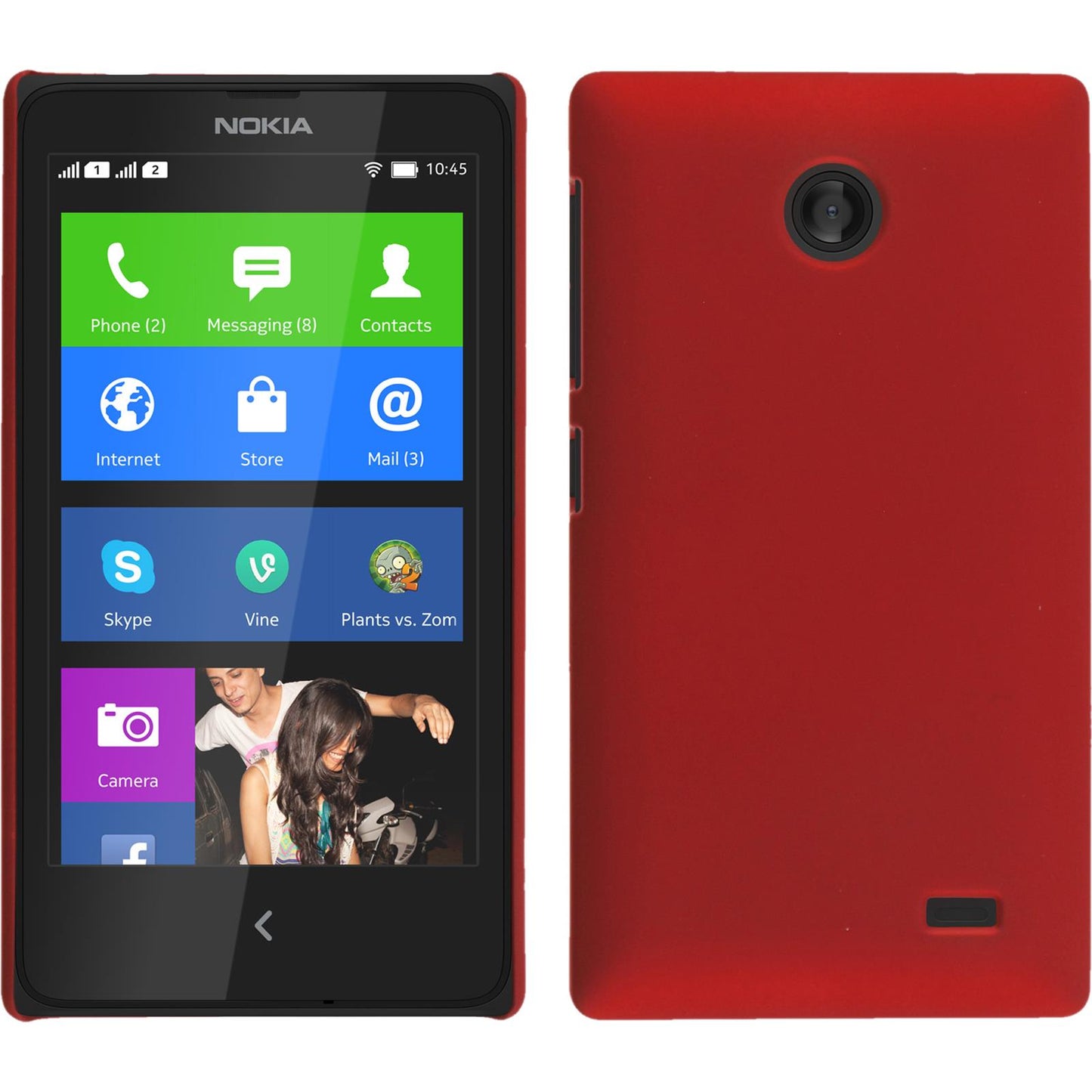 Hardcase für Nokia X / X+ gummiert rot