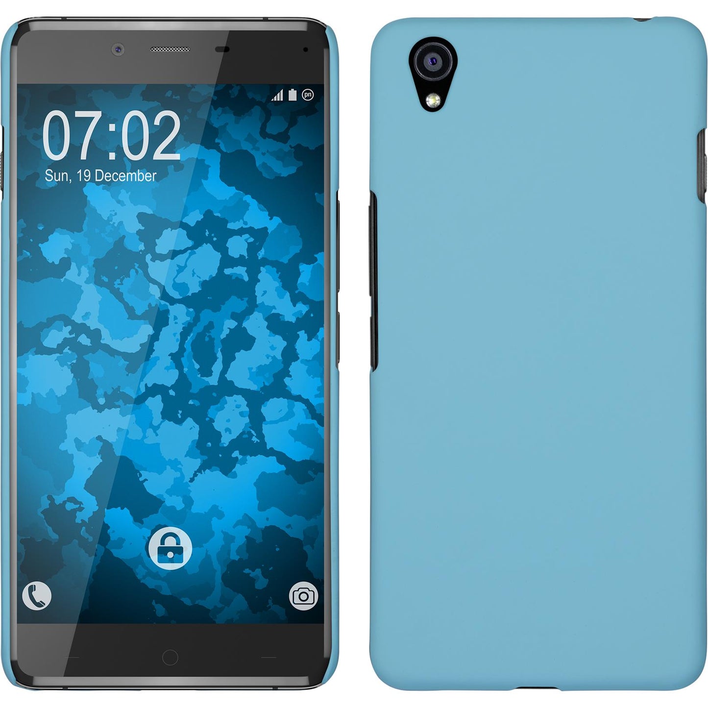 Hardcase für OnePlus X gummiert hellblau