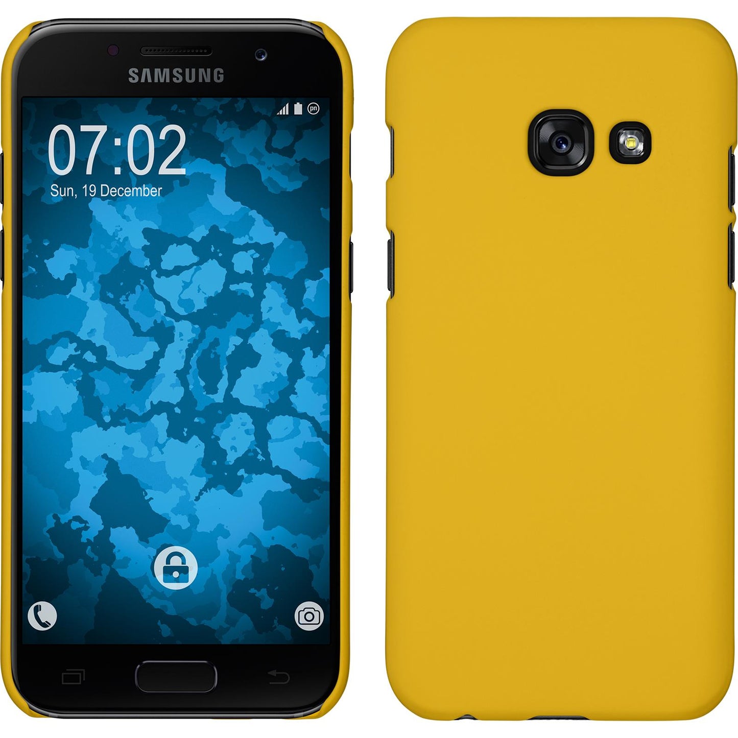 Hardcase für Samsung Galaxy A7 (2017) gummiert gelb