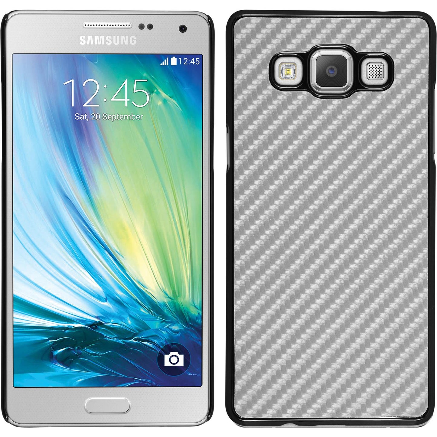 Hardcase für Samsung Galaxy A7 (A700) Carbonoptik silber