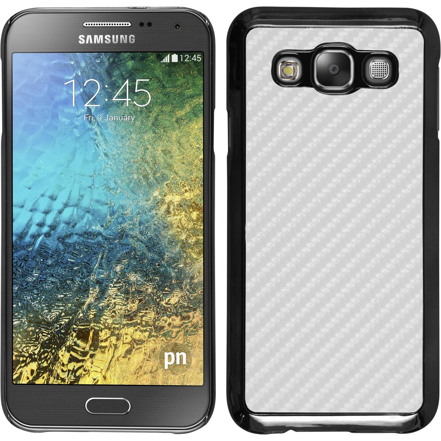 Hardcase für Samsung Galaxy E5 Carbonoptik weifl