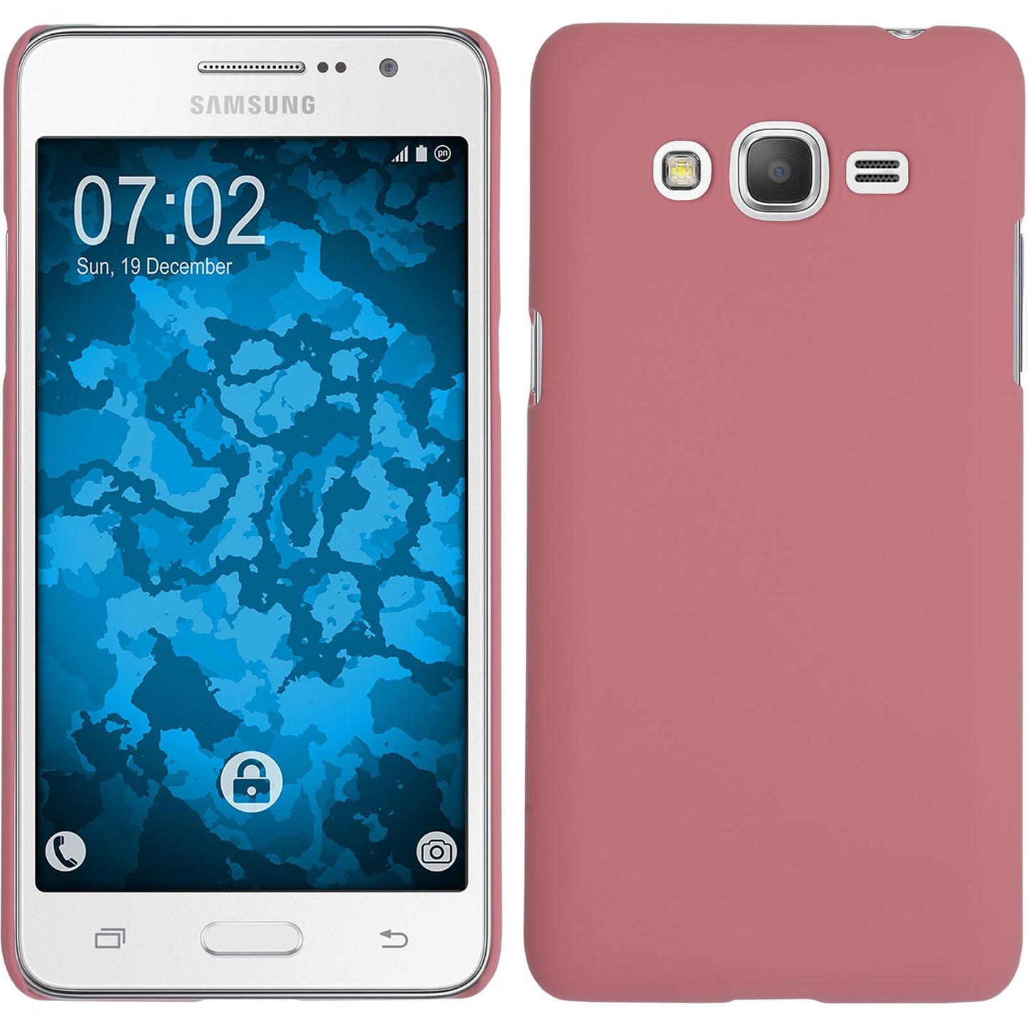 Hardcase für Samsung Galaxy Grand Prime Plus gummiert rosa