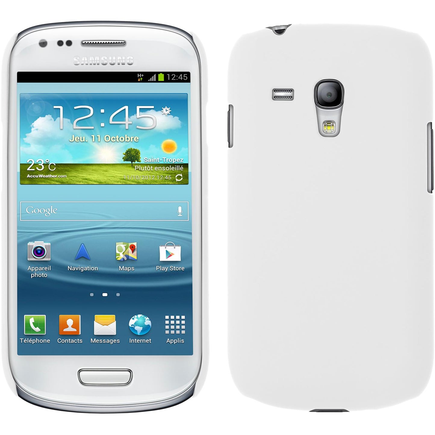 Hardcase für Samsung Galaxy S3 Mini gummiert weiß