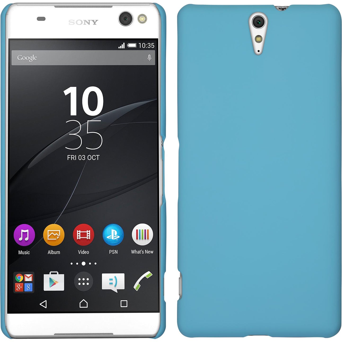 Hardcase für Sony Xperia C5 Ultra gummiert hellblau