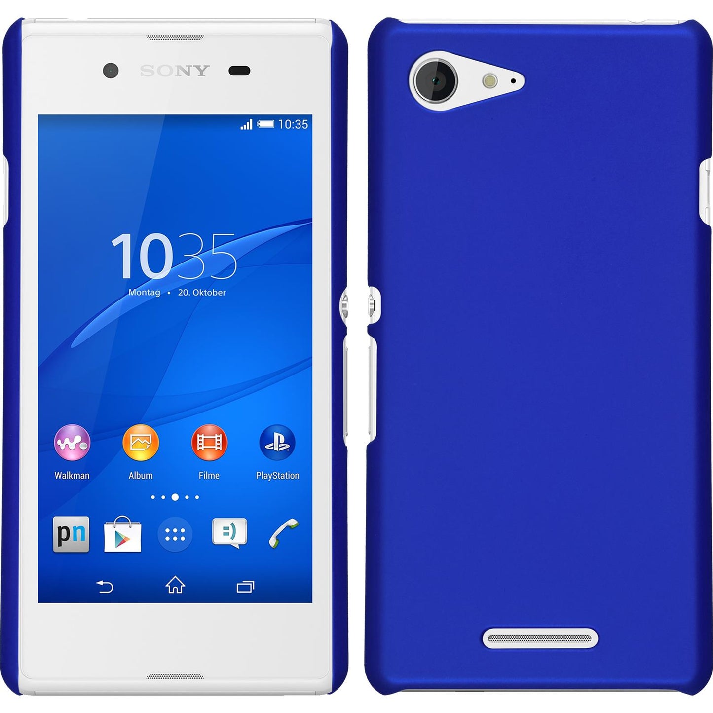 Hardcase für Sony Xperia E3 gummiert blau