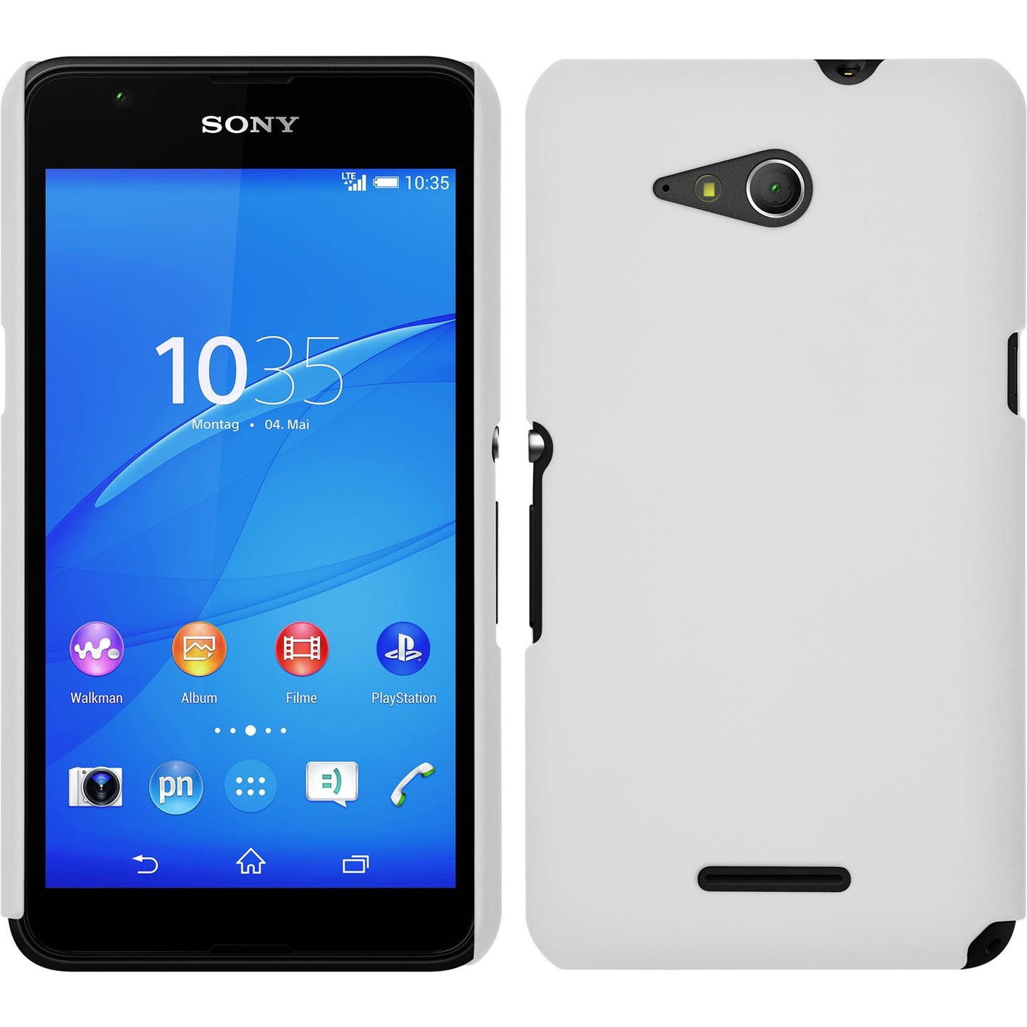Hardcase für Sony Xperia E4g gummiert weifl