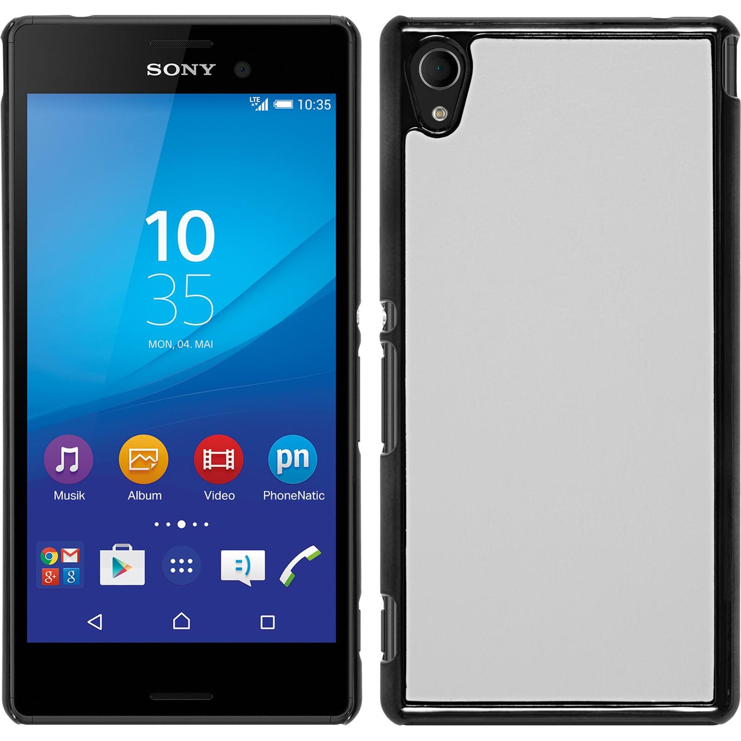Hardcase für Sony Xperia M4 Aqua Lederoptik weifl
