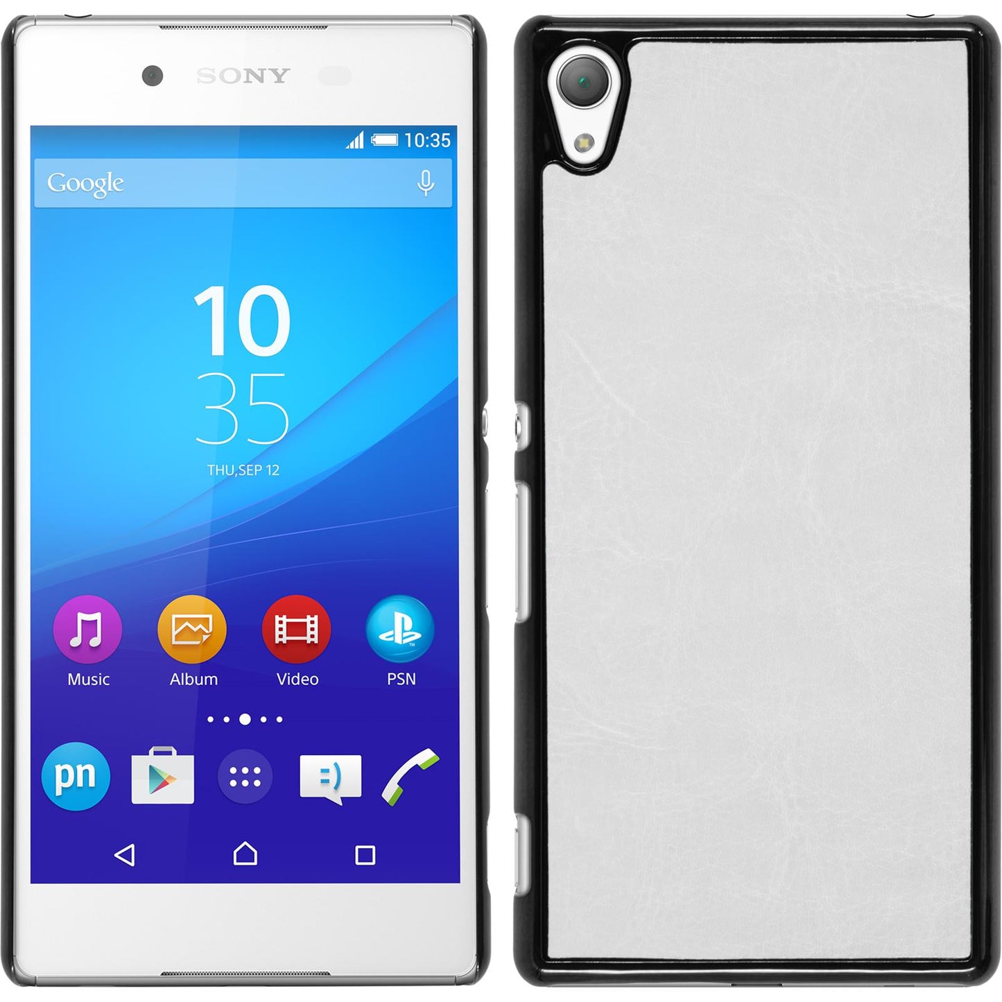 Hardcase für Sony Xperia Z3+ / Plus Lederoptik weifl