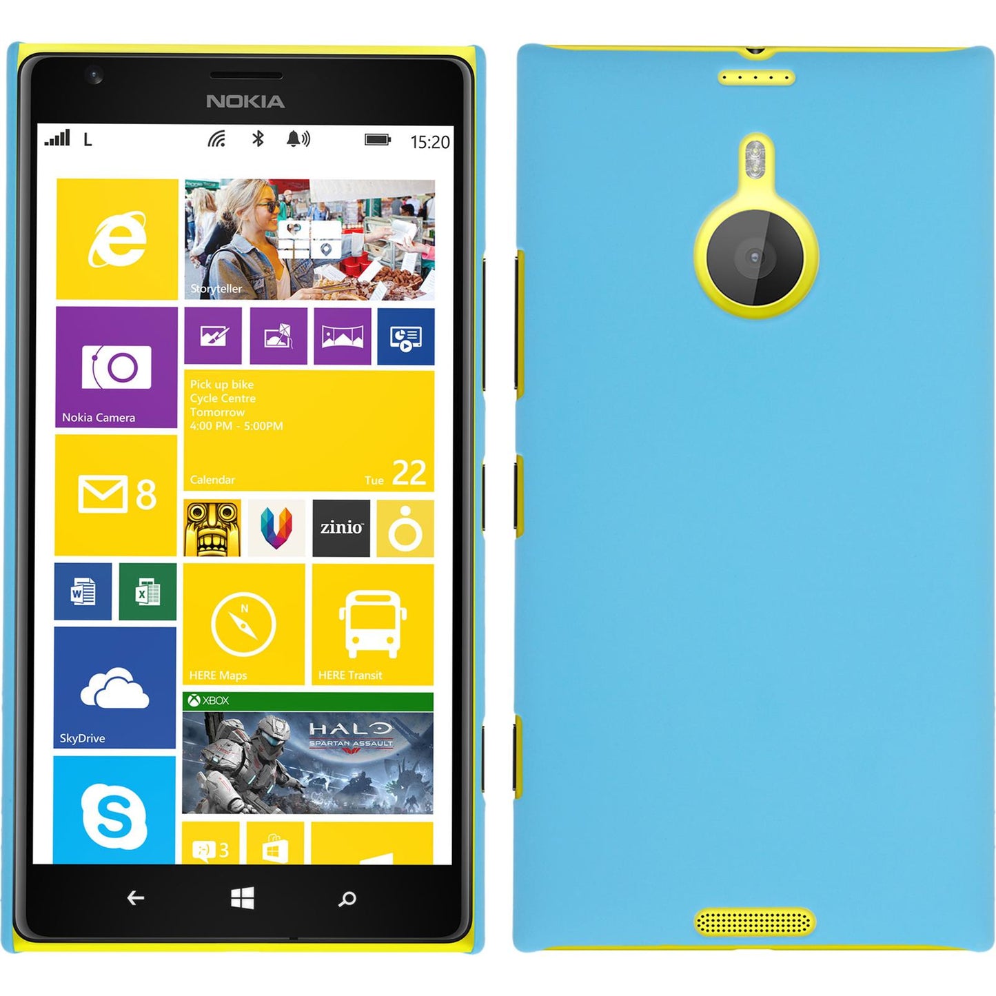 Hardcase für Nokia Lumia 1520 gummiert hellblau