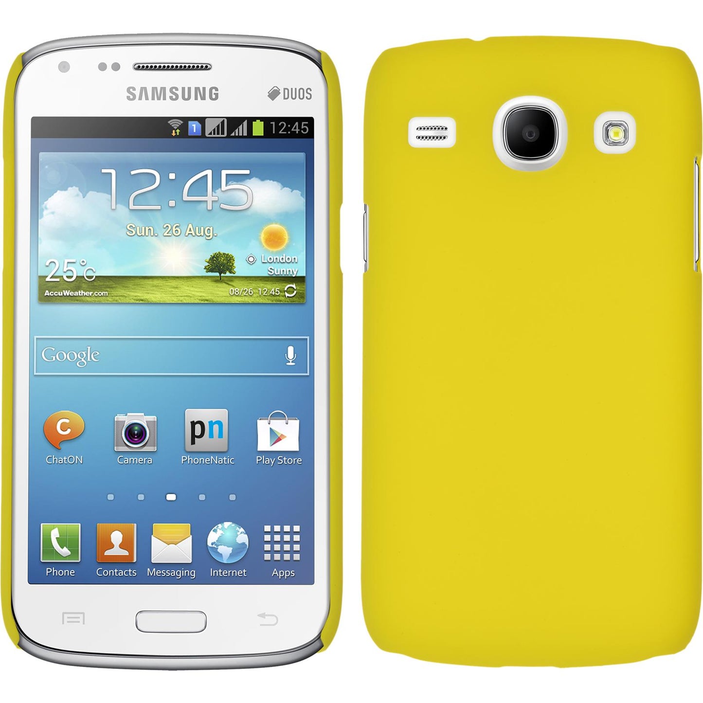 Hardcase für Samsung Galaxy Core gummiert gelb