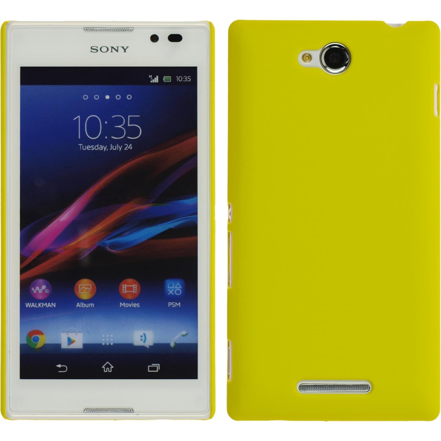 Hardcase für Sony Xperia C gummiert gelb