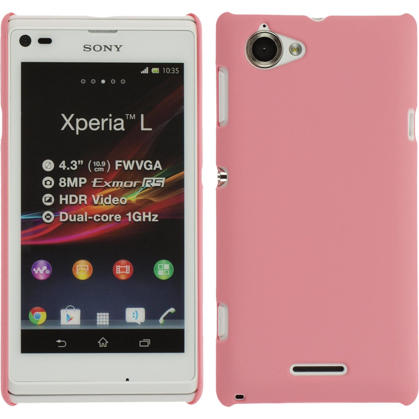 Hardcase für Sony Xperia L gummiert rosa