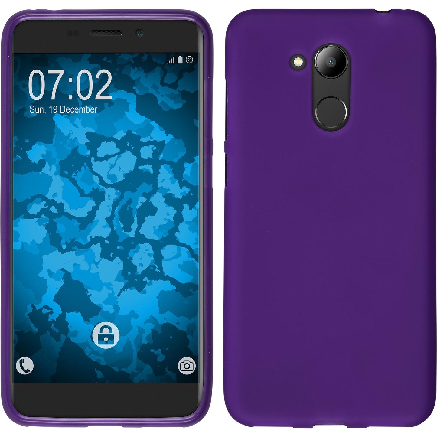 PhoneNatic Case kompatibel mit Huawei Honor 6C Pro - lila Silikon Hülle matt Cover