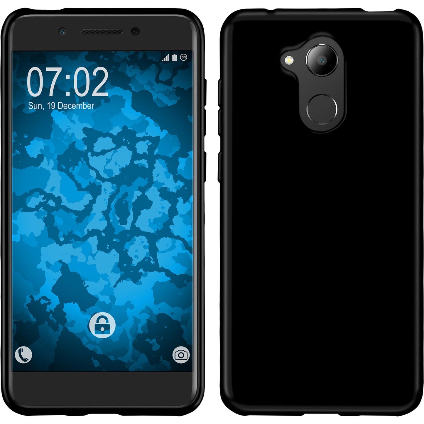 PhoneNatic Case kompatibel mit Huawei Nova Smart (Honor 6c) - schwarz Silikon Hülle Cover
