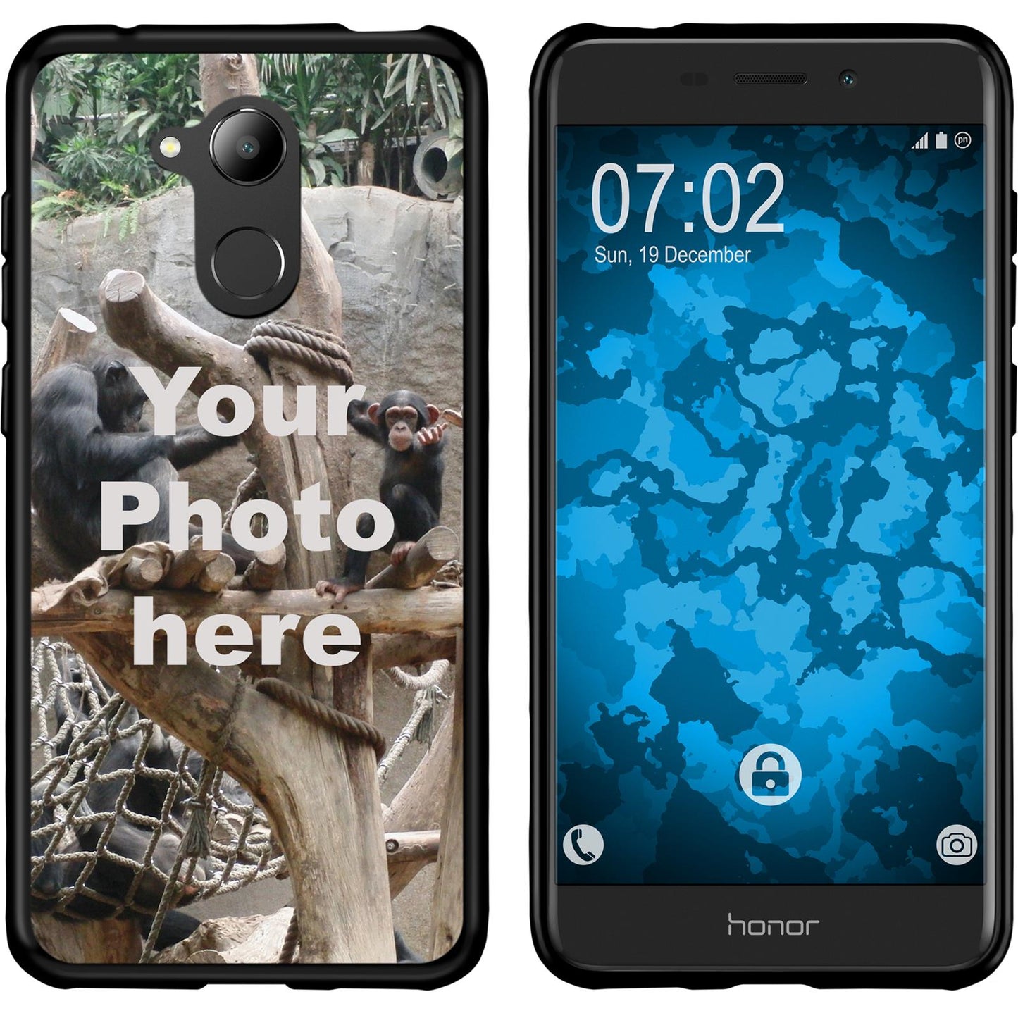 Honor 6C Pro Personalisierte Handyhülle schwarz zum selbst