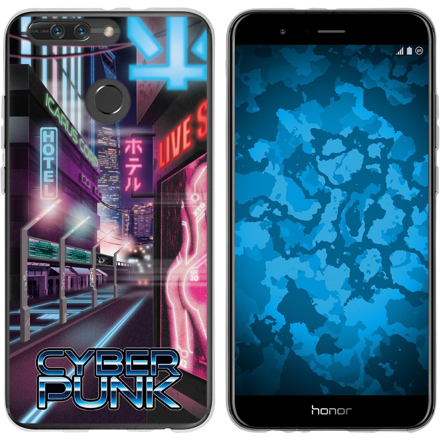 Honor 8 Pro Silikon-Hülle Retro Wave Cyberpunk.01 M4 Case