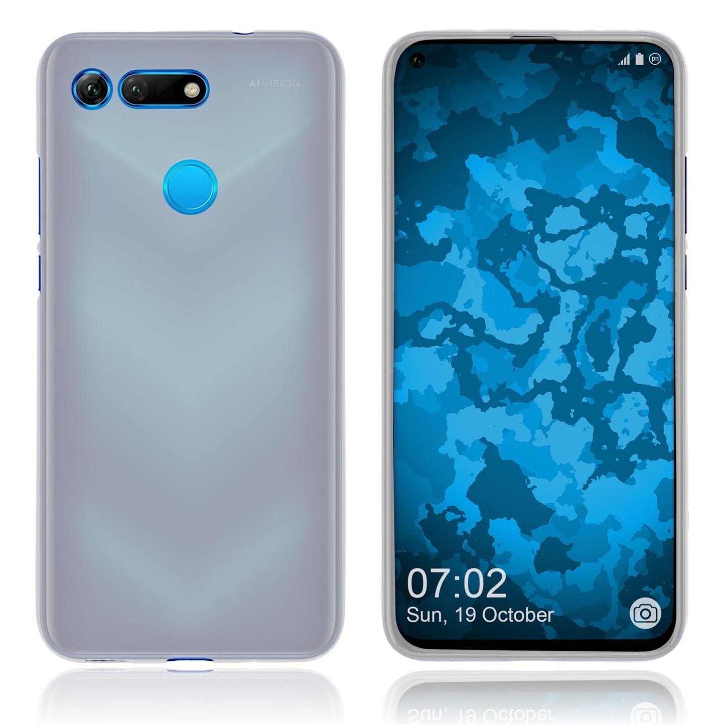 PhoneNatic Case kompatibel mit Huawei Honor View 20 - transparent-weifl Silikon Hülle matt Cover