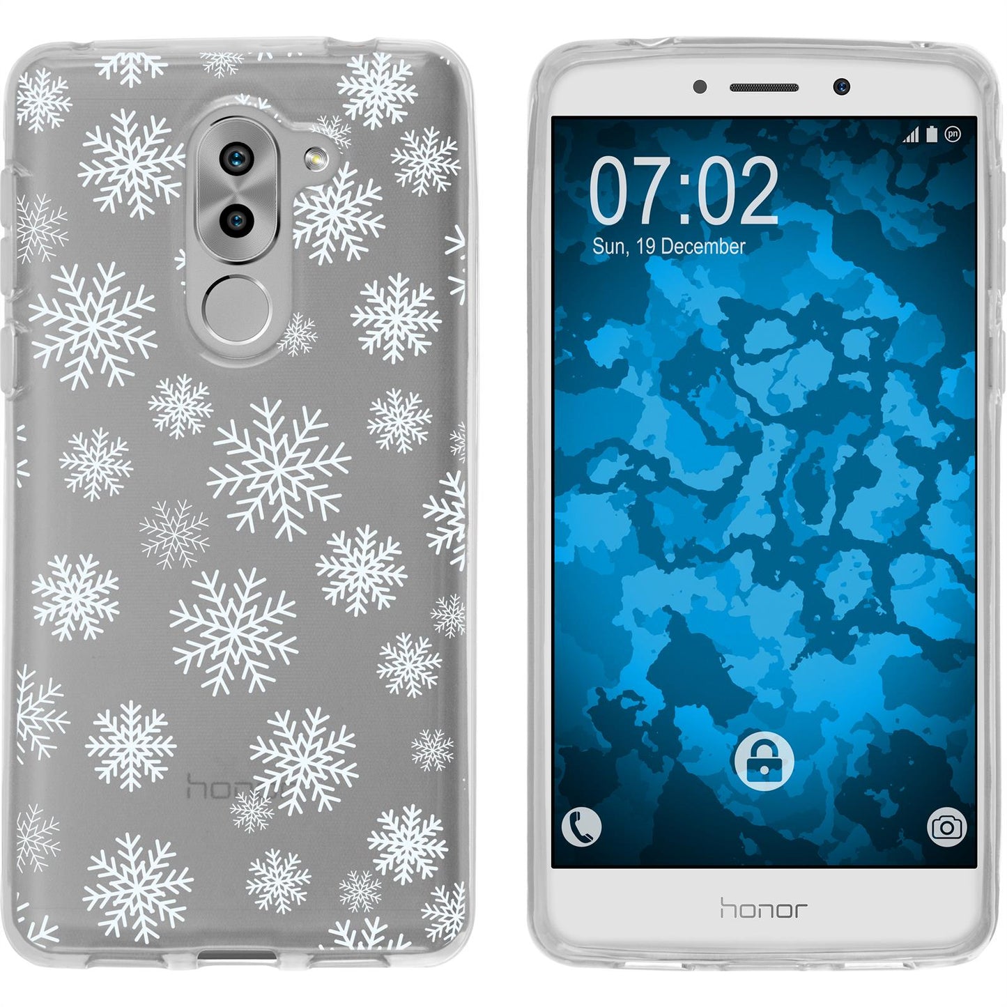 Honor 6x Silikon-Hülle X Mas Weihnachten Schneeflocken M2 Ca