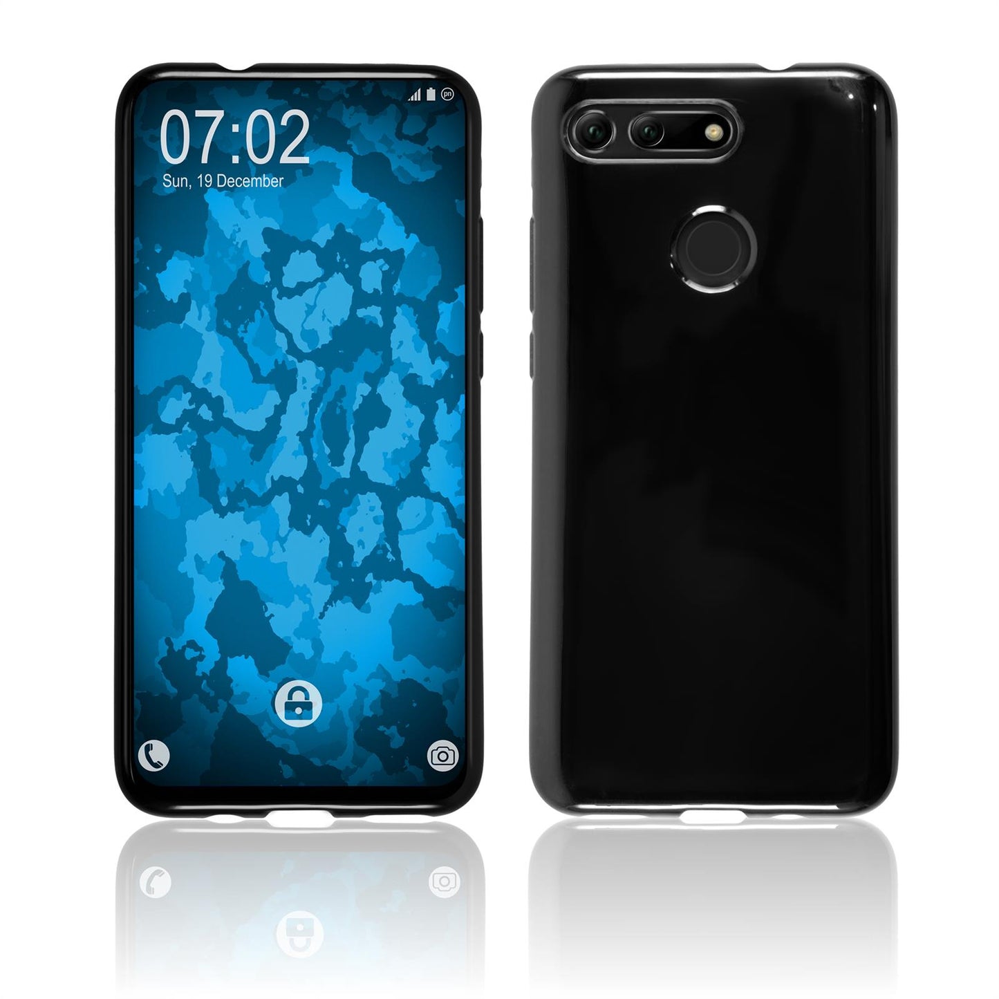 PhoneNatic Case kompatibel mit Huawei Honor View 20 - schwarz Silikon Hülle Cover