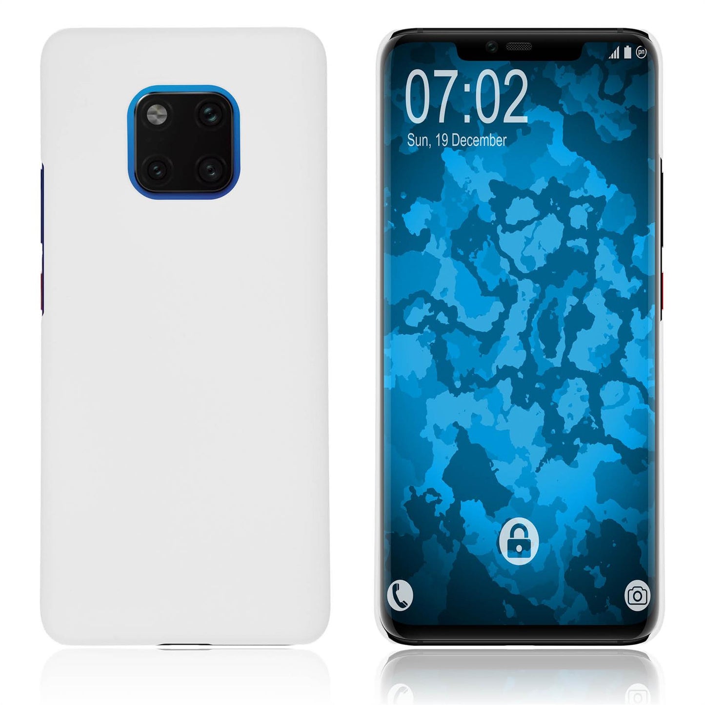 Hardcase für Huawei Mate 20 Pro gummiert weifl
