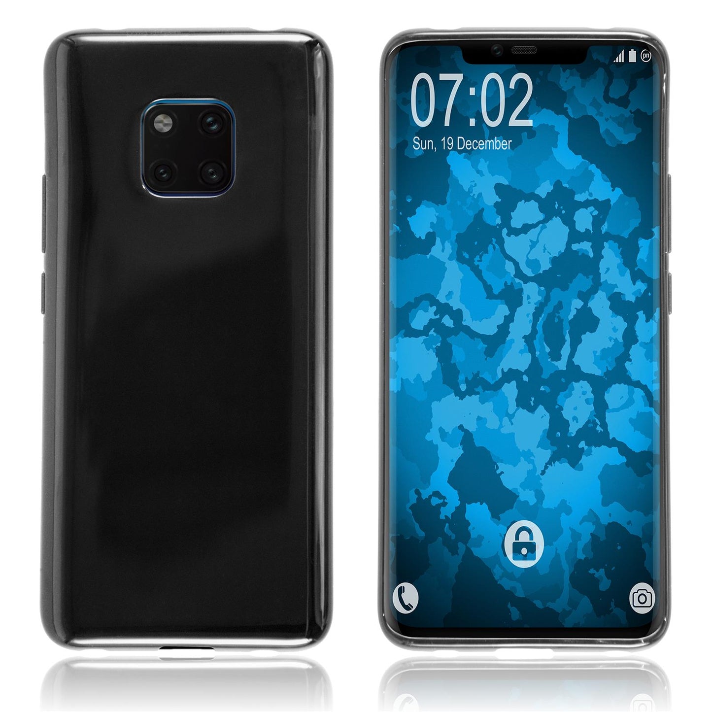 PhoneNatic Case kompatibel mit Huawei Mate 20 Pro - schwarz Silikon Hülle Cover