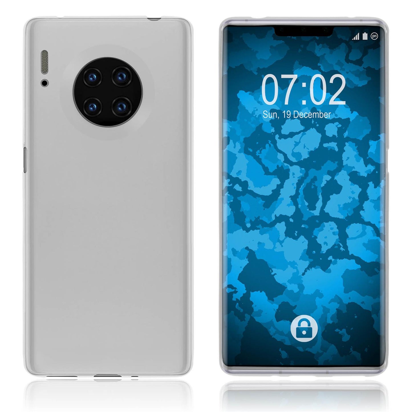 PhoneNatic Case kompatibel mit Huawei Mate 30 Pro - transparent-weifl Silikon Hülle matt Cover