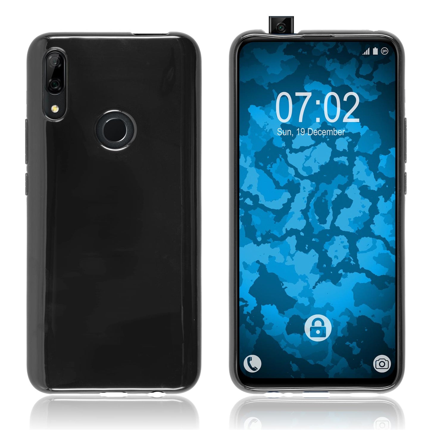 PhoneNatic Case kompatibel mit Huawei P Smart Z - schwarz Silikon Hülle Cover