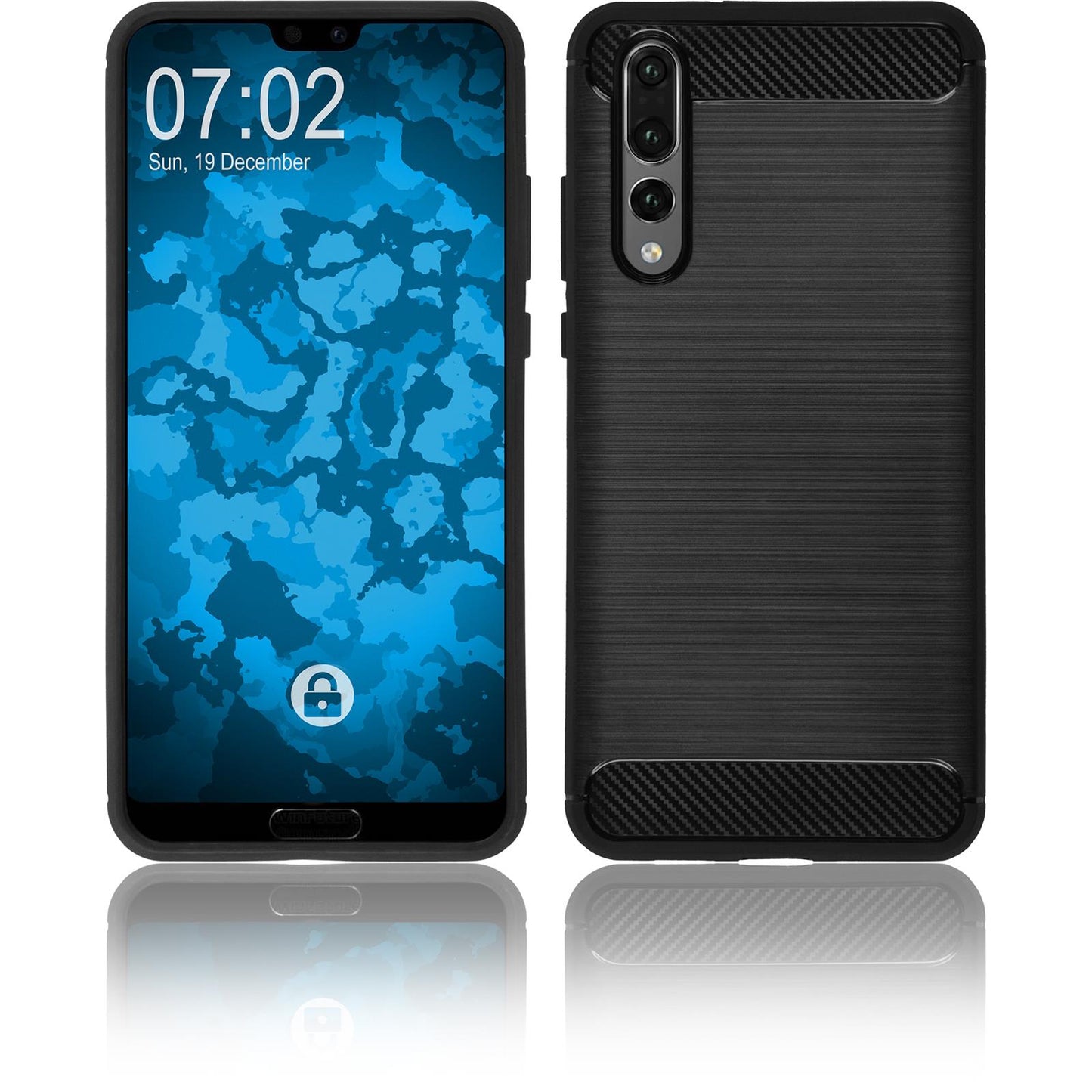 PhoneNatic Case kompatibel mit Huawei P20 Pro - schwarz Silikon Hülle Ultimate Cover