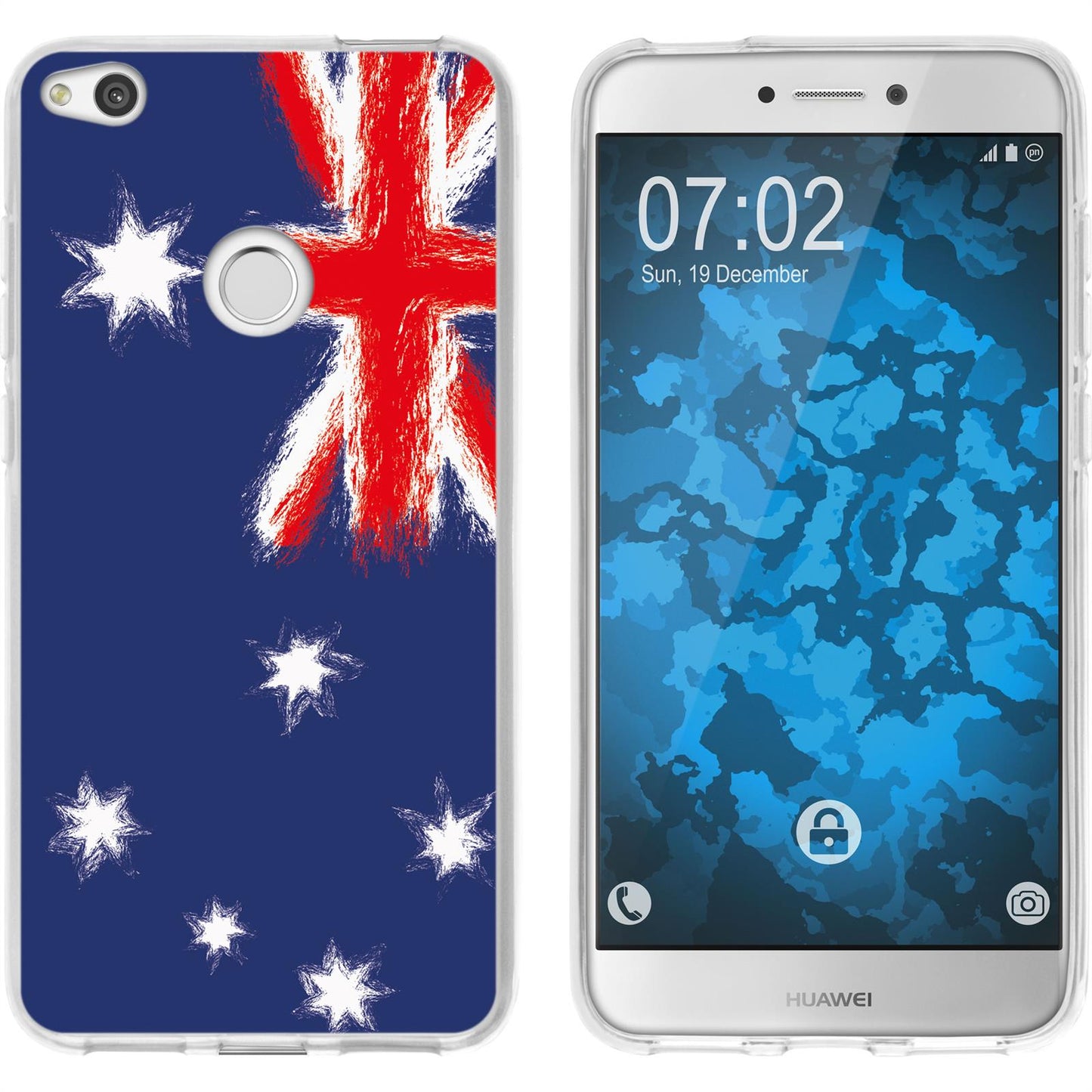 P8 Lite 2017 Silikon-Hülle WM Australien M2 Case